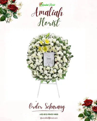 Krans Bunga Duka Cita di Kedokan Bunder