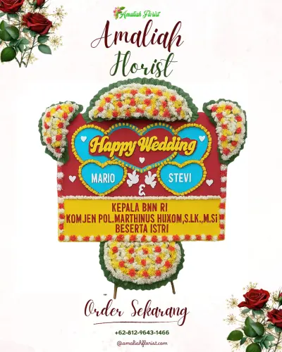 Karangan Papan Bunga Pernikahan di Kedokan Bunder